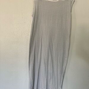 Old Navy Black and White Striped Midi Dress